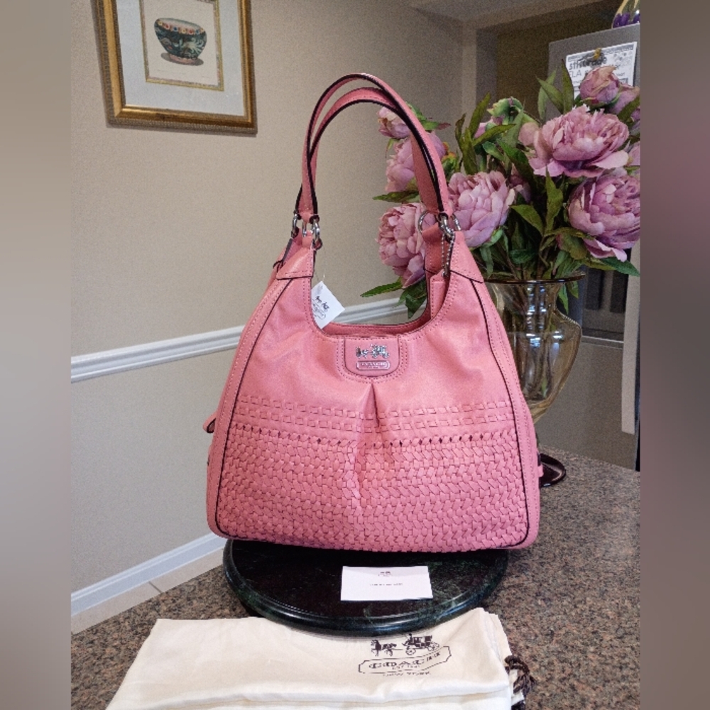 NWT Coach Maggie Madison Woven Leather Bag - Picture 12 of 16